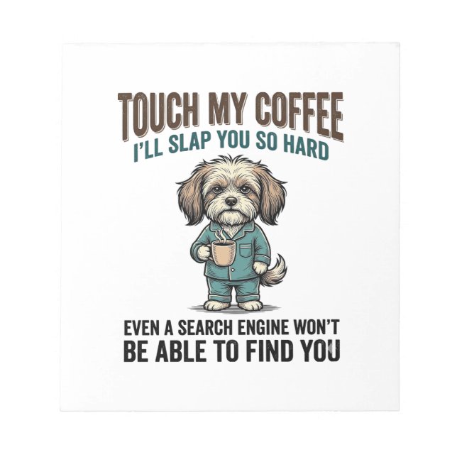 Rolig Hund Kaffe Varning Vintage Gravyr Design_ Anteckningsblock (Framsida)