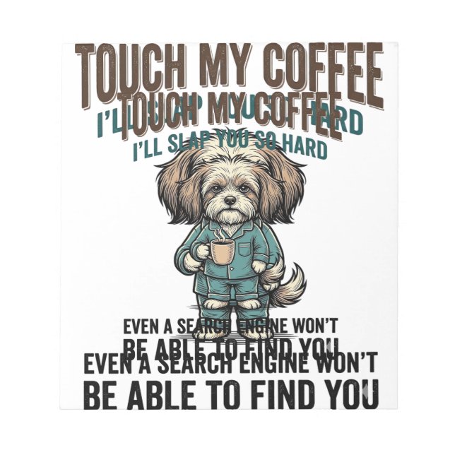 Rolig Hund Kaffe Varning Vintage Gravyr Design_ Anteckningsblock (Framsida)