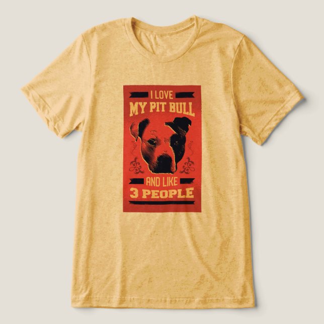 Rolig hund Kärlek - Pitbull först T Shirt (Design Framsida)
