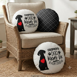 Rolig Hund Kiss Fixar Allt Husdjur älskare Rund Kudde
