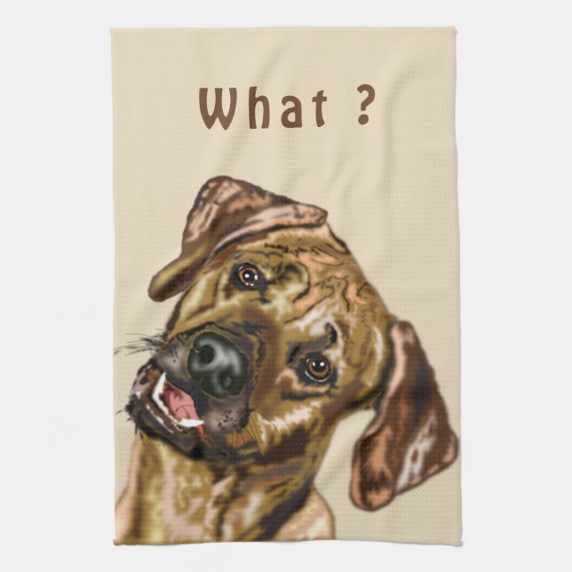 Rolig hund kökshanddukar - Anpassningsbar (Vertikal)
