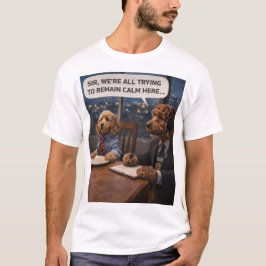 Rolig Hund Kontor T-Shirt - Lugn Möte Humor Presen