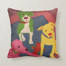 Rolig hund kudde med Houndstooth baksida