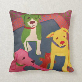 Rolig hund kudde med Houndstooth baksida