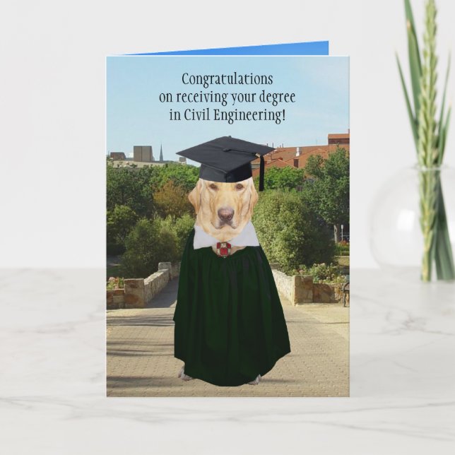 Rolig hund/Lab Studenten Civil Ingenjör Kort (Framsida)