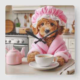 Rolig hund låskena av Älskare Vägglås Fyrkantig Klocka