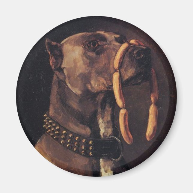 Rolig hund målning magnet (Framsidan)