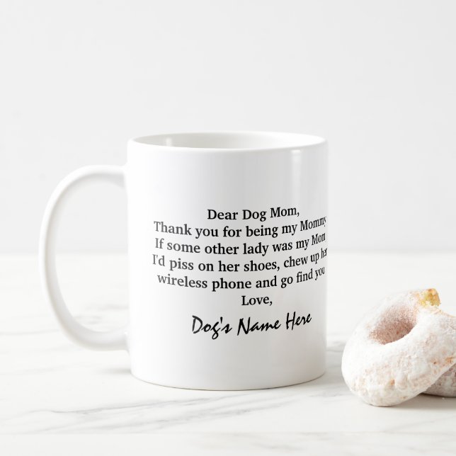 Rolig hund Mamma-gåva från hund Kaffemugg (Med munk)