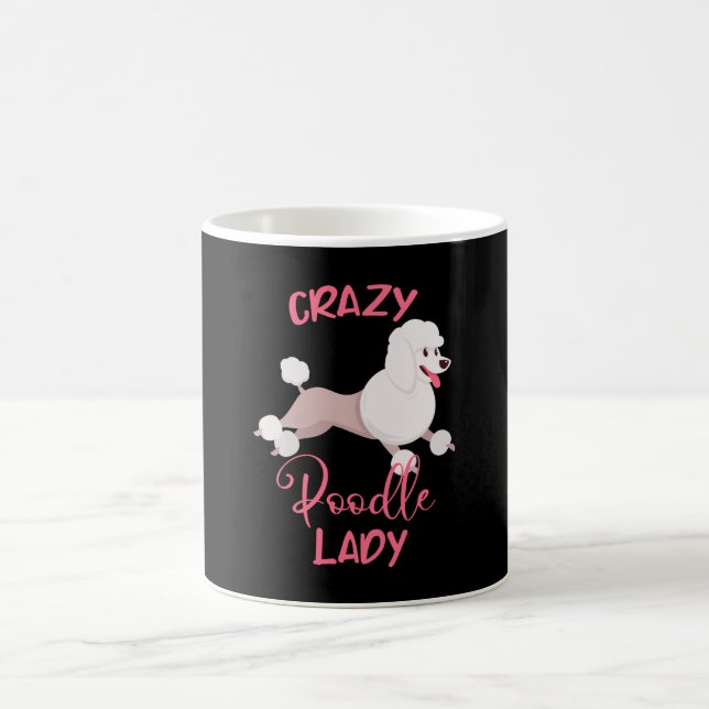 Rolig hund Mamma Kvinnor i Crazy Pudel Dam Kaffemugg (Center)