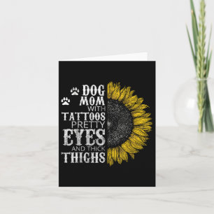 Rolig hund Mamma med Tattoos Söt Öga och tjock t Kort