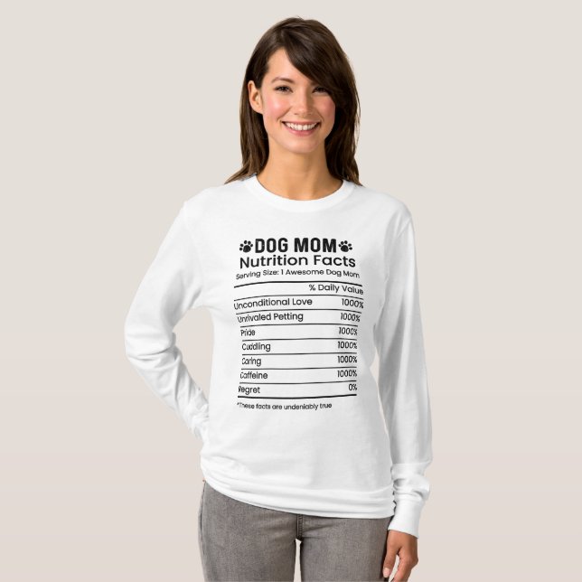 Rolig hund Mamma-näringsfaktorer T Shirt (Hel framsida)
