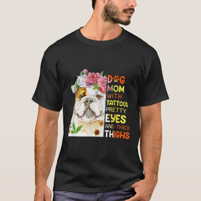 Rolig hund Mamma T-apparel Hund med ton och ton T Shirt (Framsida)