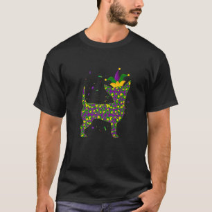 Rolig hund Mardi Gras, Cute Leopard Chihuahua Pupp T Shirt