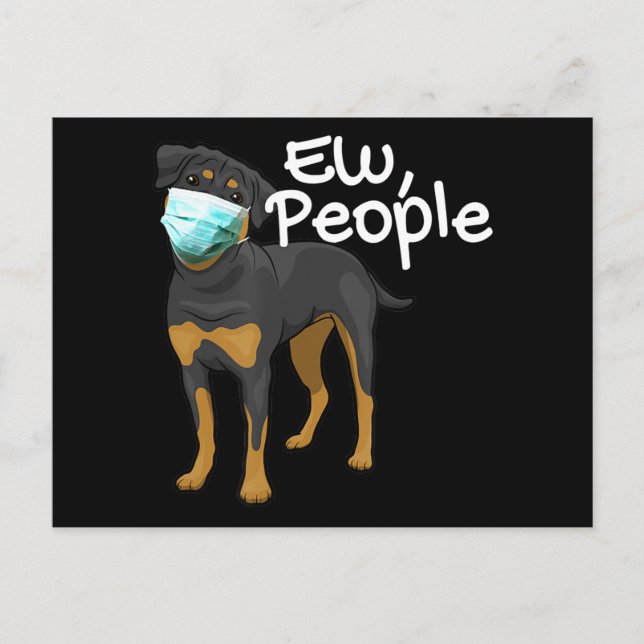 Rolig hund masksignatur - Rottweiler Hund Ew Vykort (Framsida)
