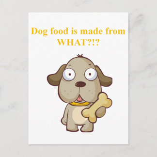 Rolig hund mat framställs av vad?! vykort