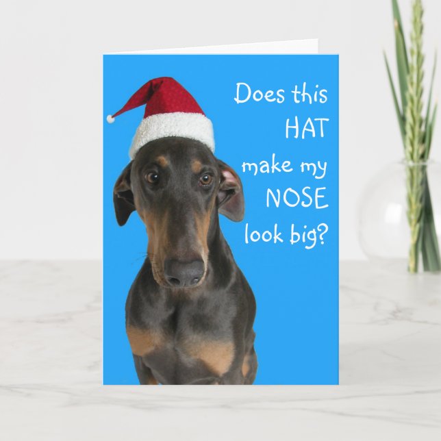 Rolig hund med den Santa hattjulkortet Helgkort (Framsida)
