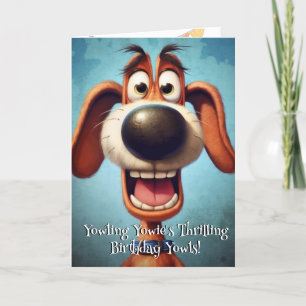Rolig hund monster: Yowling Yowie Birthday Tack Kort