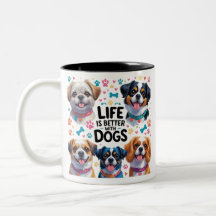 Rolig hund Mugg-kaffets Älskare-utformning Sträck