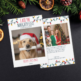 Rolig hund Naughty List-Anpassningsbar, julfoto Julkort