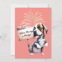 Rolig Hund Nyårs Öppet Hus Festinbjudan Inbjudningar