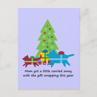 Rolig hund och katt Julklapp Helg Vykort