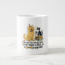 Rolig Hund och Katt Rölig Söt Husdjursillustration