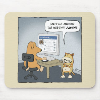 Rolig hund och kattmousepad: Sniffa omkring Musmatta