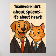 Rolig hund och kattväggskonst med inspirationsoffe