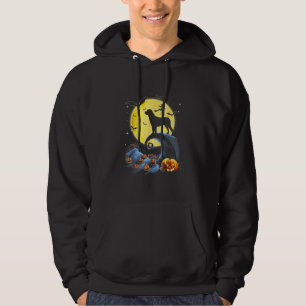 Rolig hund och måne lustig halloween costume hoodie