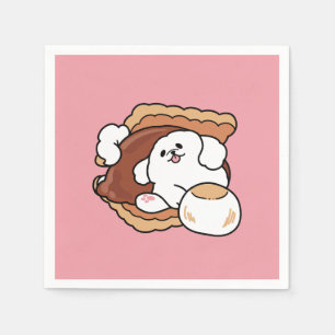 Rolig hund och S’more-design – Kawaii-älskare Pun Pappersservett
