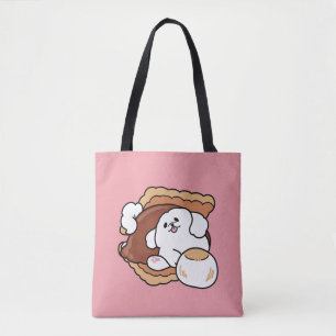 Rolig hund och S’more-design – Kawaii husdjursälsk Tygkasse