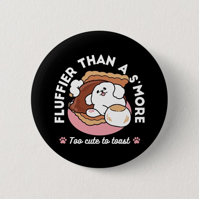Rolig hund och S’more-design – Kawaii present till Knapp (Framsida)