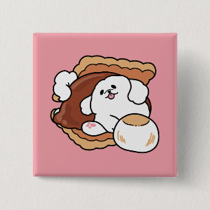 Rolig hund och S’more-design – Kawaii present till Knapp