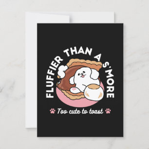 Rolig hund och S'more Design - Kawaii Djurälskare Vykort