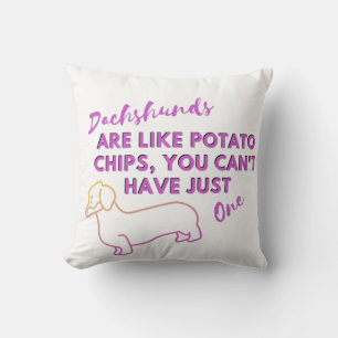Rolig hund offert: Dachshunds och Potato Chip Kudde