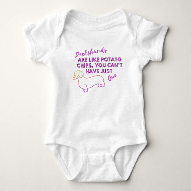 Rolig hund offert: Dachshunds och Potato Chip T Shirt (Framsida)