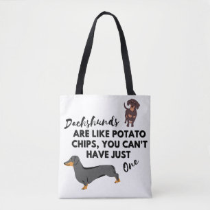 rolig hund offert: Dachshunds och Potato Chip Tygkasse