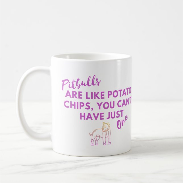 Rolig hund offert: PItbulls är som Potato Chip Kaffemugg (Vänster)