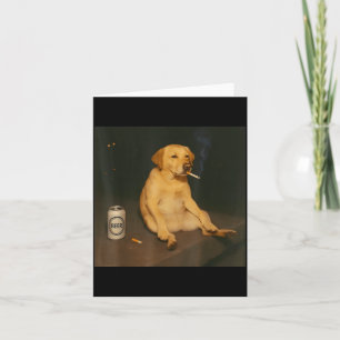 Rolig hund öl rökning meme sarkastisk hund älskare kort