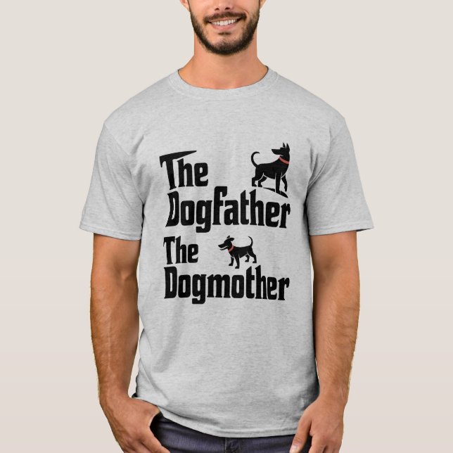 Rolig hund överordnad, tematiskt par design t shirt (Framsida)