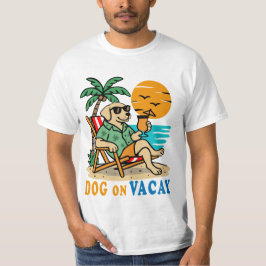 Rolig Hund på Semester T-Shirt | Söt Sommar