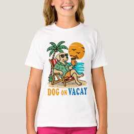 Rolig Hund på Semester T-Shirt | Söt Sommar