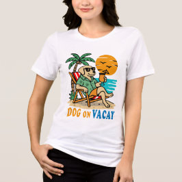 Rolig Hund på Semester T-Shirt | Söt Sommar