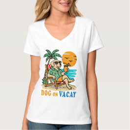 Rolig Hund på Semester T-Shirt | Söt Sommar