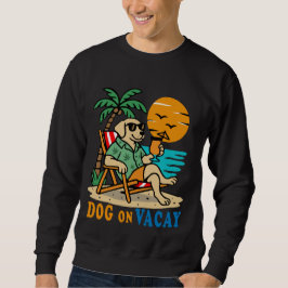 Rolig Hund på Semester T-Shirt | Söt Sommar Lång Ärmad Tröja