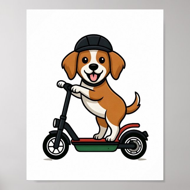 Rolig hund på skoter poster (Framsidan)