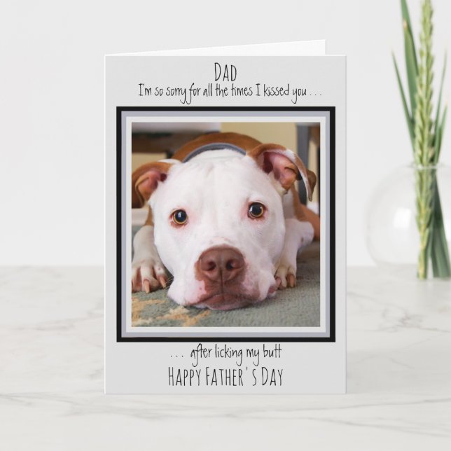 Rolig hund Pappa Cute Hund Photo Fars dag Kort (Framsida)