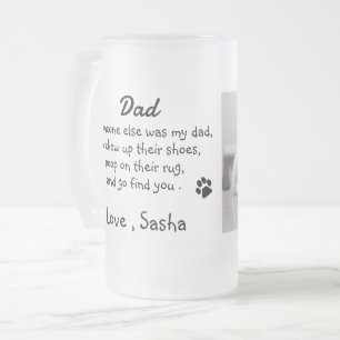 Rolig hund Pappa-Fars dag - födelsedagskvot Frostat Ölglas