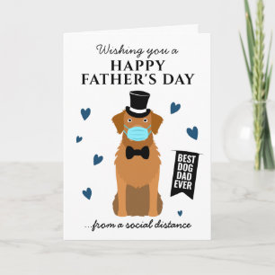 Rolig hund Pappa Golden Retriever Lycklig Fars dag Kort