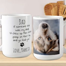 Rolig hund Pappa Personlig Pet Photo Coffee Mugg